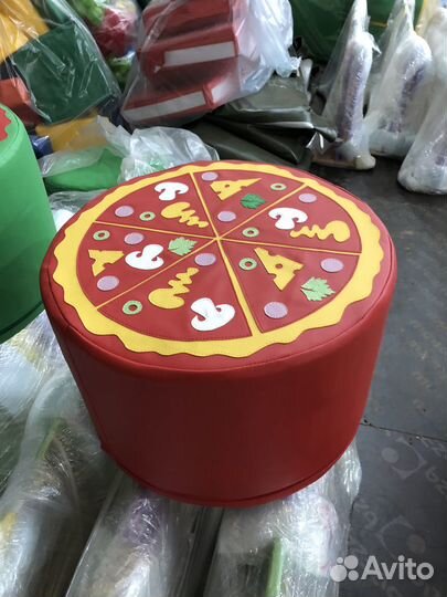 Пуфы Пицца для игр и дизайна