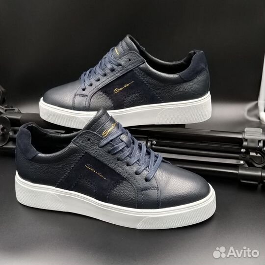 Мужские кожаные кеды 42