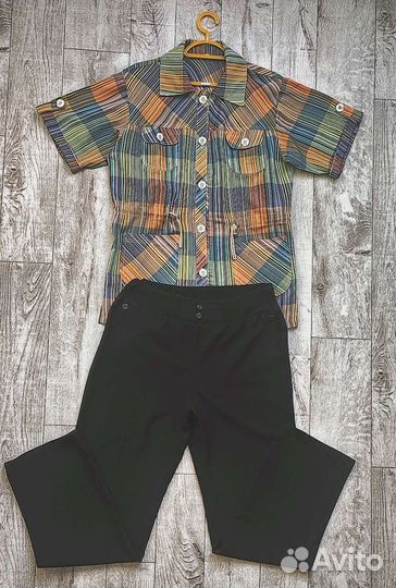Бриджи + блузка+ рубашка+ штаны+ футболка