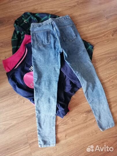 Джинсы, свитшот (лонгслив), рубашка