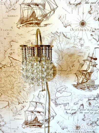 Люстра потолочная хрустальная бу + 2 бра