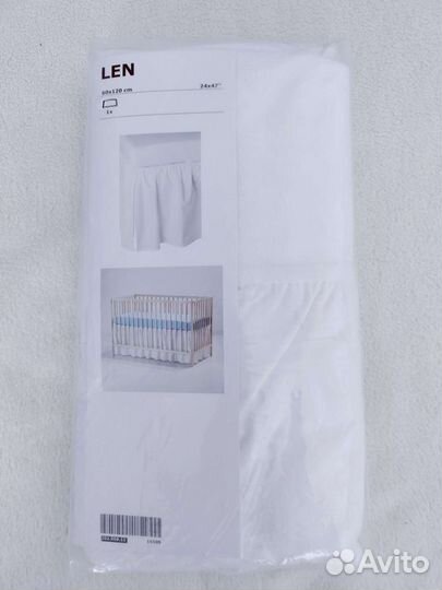 Подзор для детской кроватки Икея 120*60(новый)