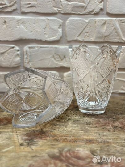 Ваза для цветов хрустальная