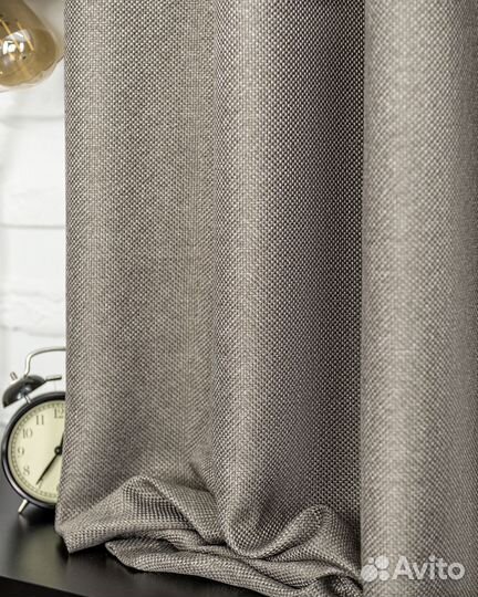 Комплект портьер рогожка Орфей Умбра шторы занавес