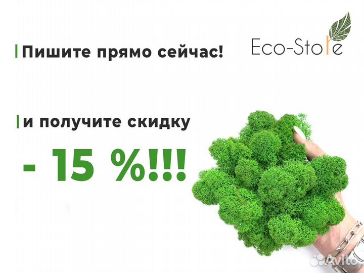 Стабилизированный мох.Фитопанно из мха 50 см
