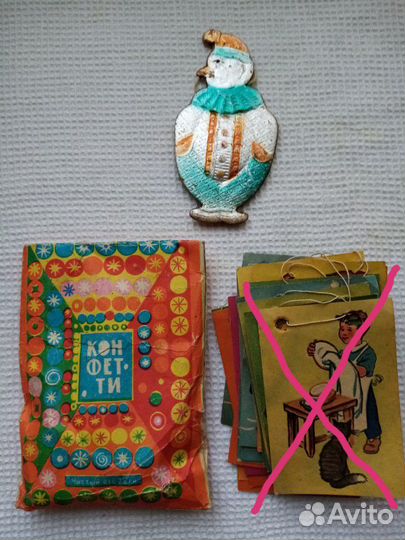 Картонаж, конфетти на ёлку СССР Козырек Микки Маус