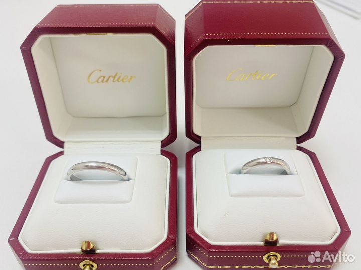 Набор Обручальных Колец Cartier Оригинал Платина