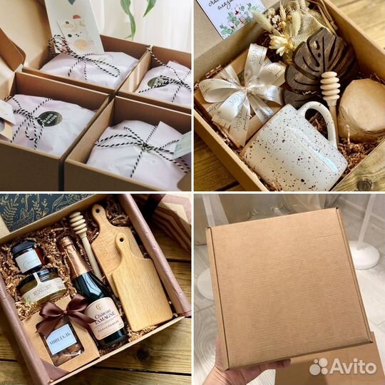 Коробка самосборная крафт, 19,5/18,5/9см