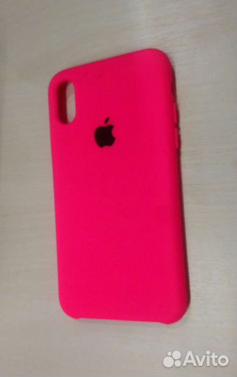 Чехол на iPhone X/XS ярко-розовый новый