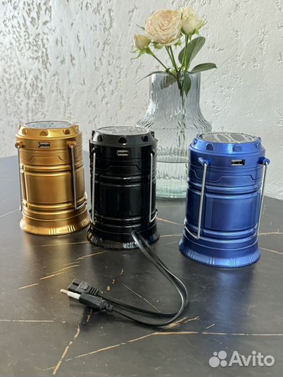 Кемпинг лампа с солнечной батареей и USB