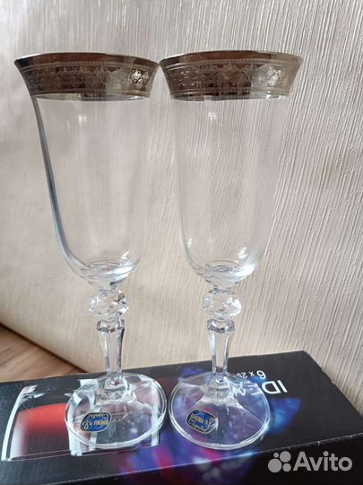 Набор фужеров богемское стекло