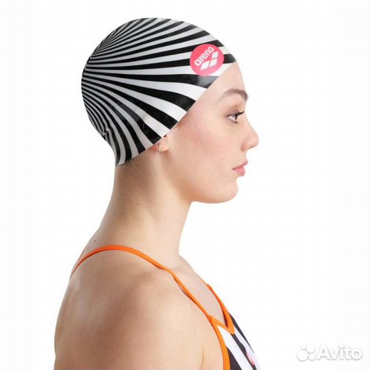 Шапочка для плавания arena Print 2 (черно-белые по