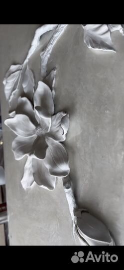 Картина барельеф (горельеф) цветок сакуры