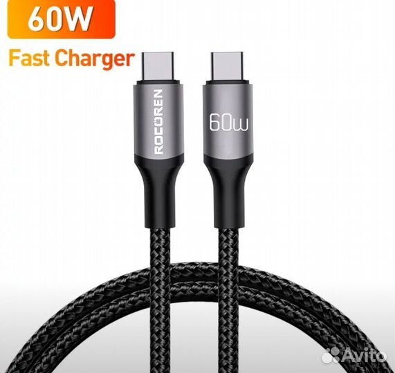 Кабель Rocoren USB Type C 100 W