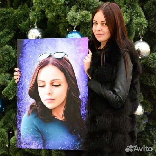 Портрет на холсте по фото в Карачаевске