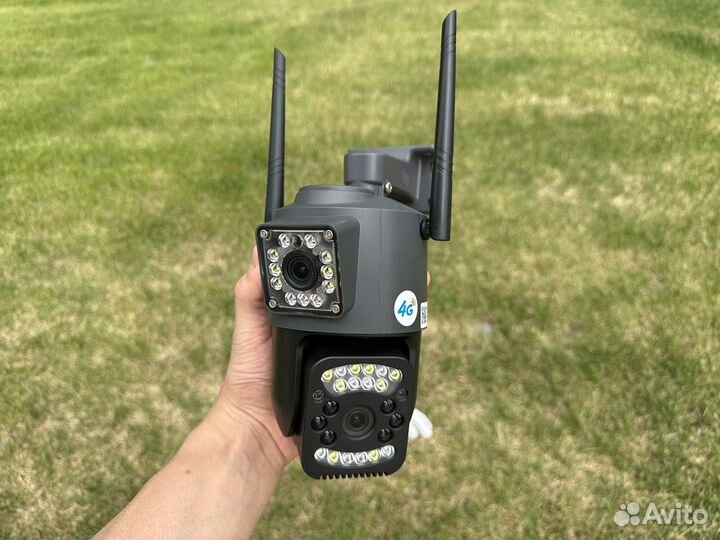 Уличная поворотная камера 4g с двумя объективами