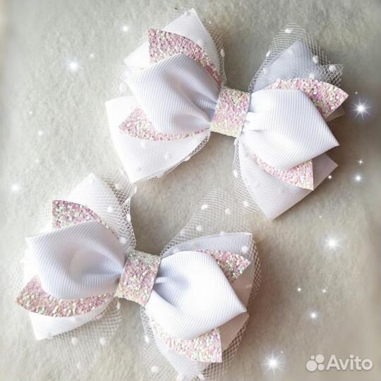Заколка конфетка, бантики на зажиме