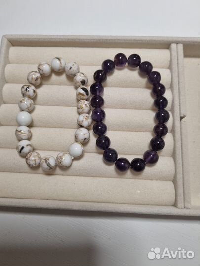 Браслеты для Константина, муранское стекло и амети