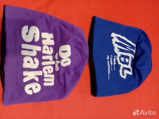 2 шапки трикотажные на флисовой подкладе