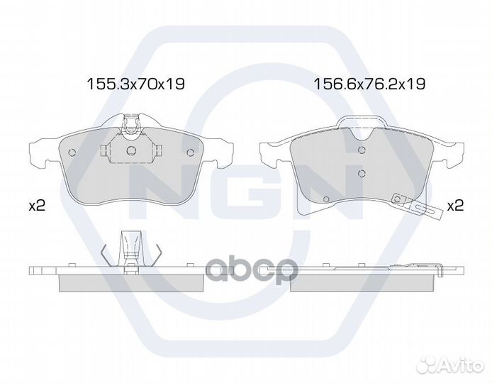 Колодки тормозные дисковые керамические перед