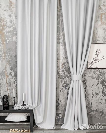 Шторы блэкаут амадео платиновый новые пошив