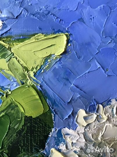 Картина маслом. Белая сирень. 50х35