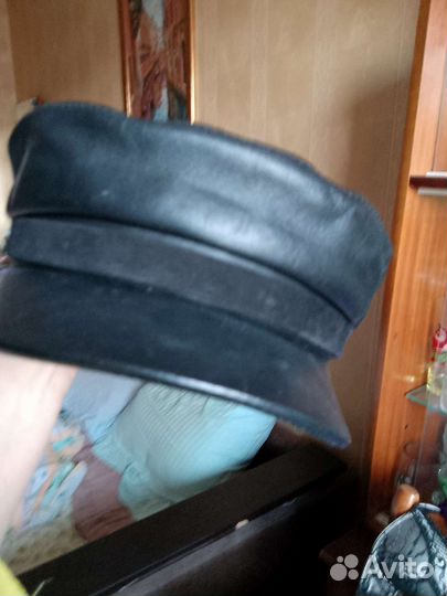 Кепка унисекс натуральная кожа