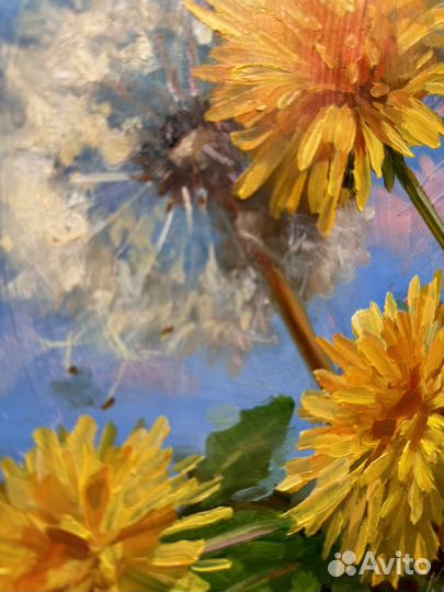 Картина маслом Одуванчиков букет