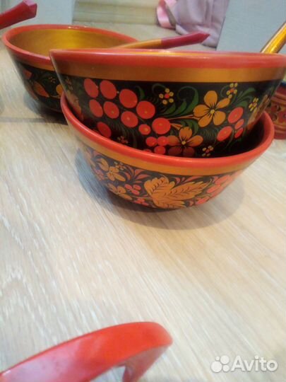 Хохлома посуда дерево, керамика отличное состояние