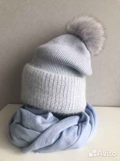 Шапка зимняя женская вязанная