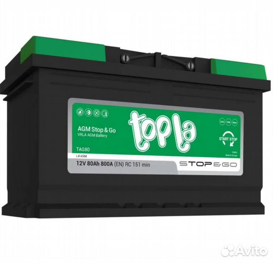 Аккумулятор AGM 80Ач Topla Мерседес-Бенц E class