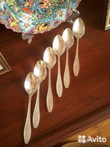 Ложки десертные 6 штук из мельхиора СССР