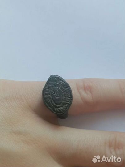 Старинное кольцо перстень печатка 14-15 век