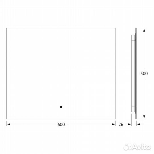 Зеркало фацет LED 60x50 glow defesto DF2513RH