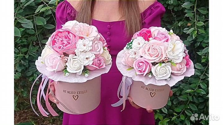 Букет из мыльных цветов; подарок маме, девушке