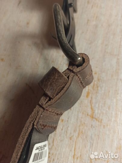 Мужской кожаный ремень 3 см серо-коричневый