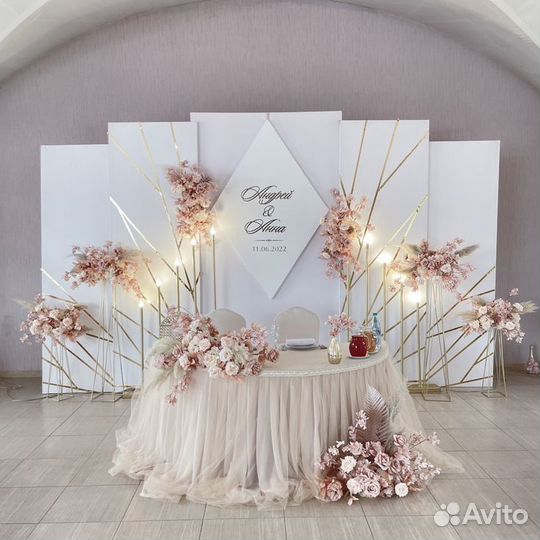 Украшение зала на свадьбу, оформление свадьбы