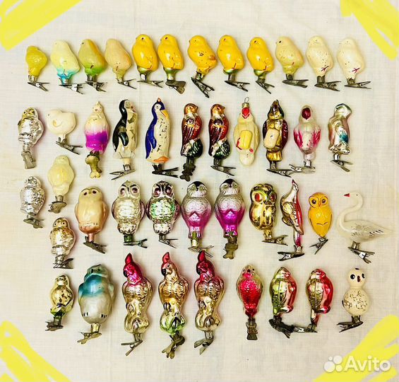 Елочные игрушки на прищепке СССР