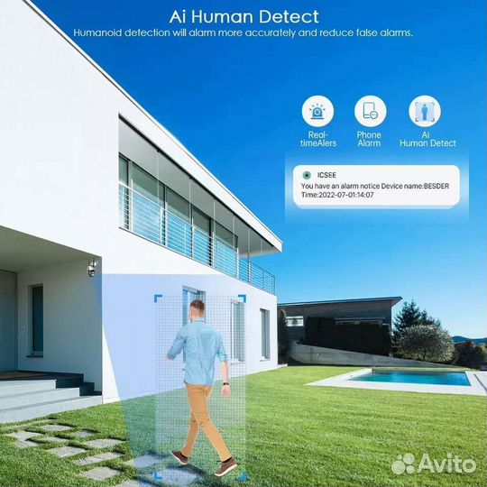 8MP WiFi камера с сигнализацией, два обектива