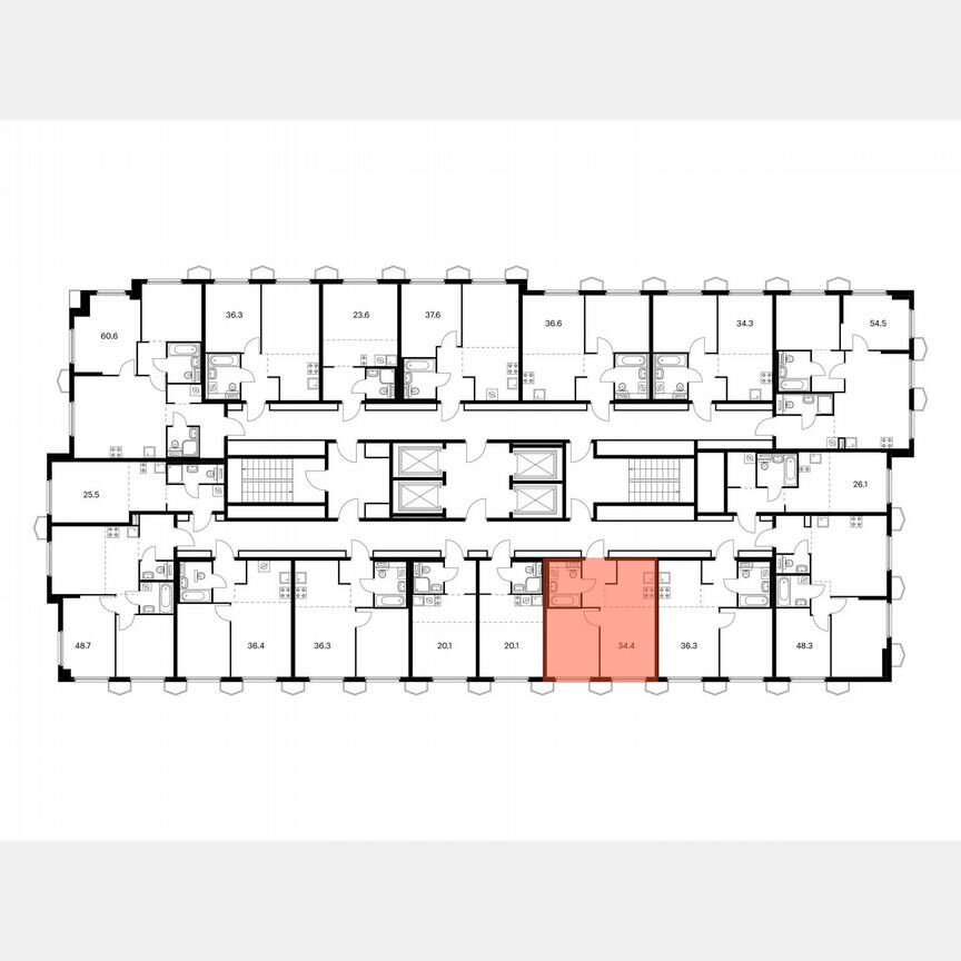 1-к. квартира, 34,4 м², 24/24 эт.