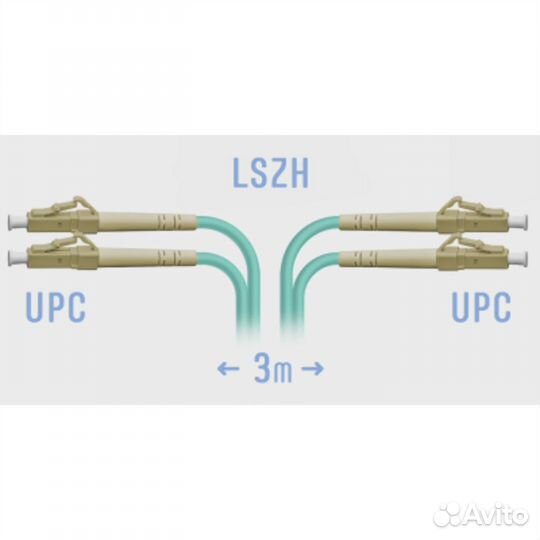 Патчкорд оптический LC/UPC MM Duplex 3 метра