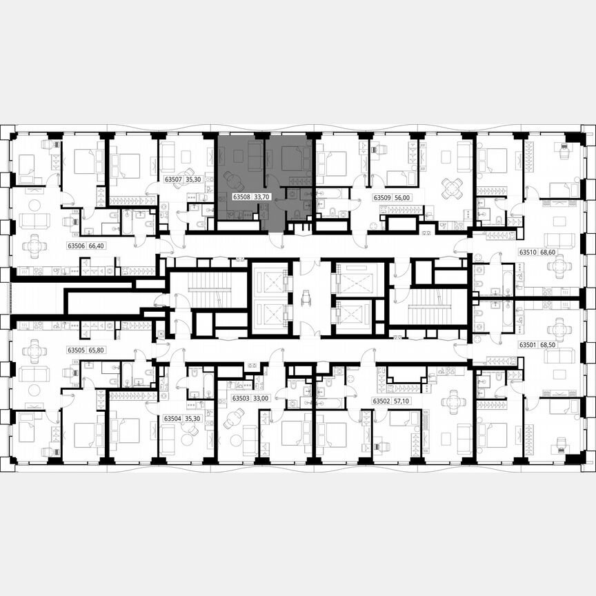 1-к. квартира, 33,7 м², 35/48 эт.