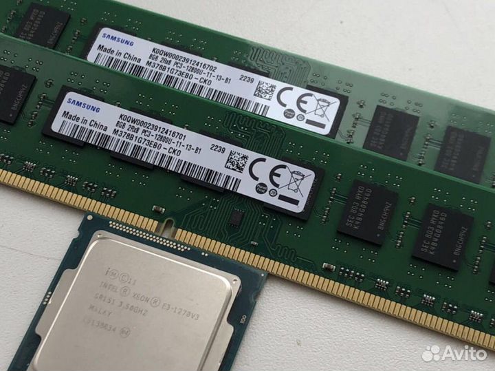 1шт e3 1270 v3+2шт 8GB Samsung DDR3 (комплект)