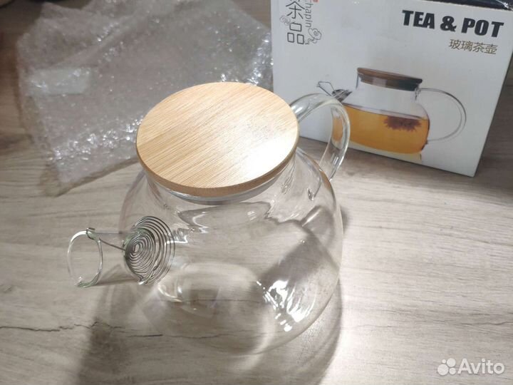 Новый заварочный чайник стеклянный, 1л