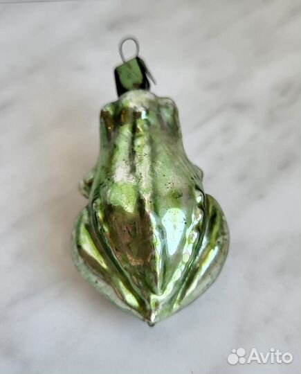 Старинная елочная игрушка лягушка, период СССР
