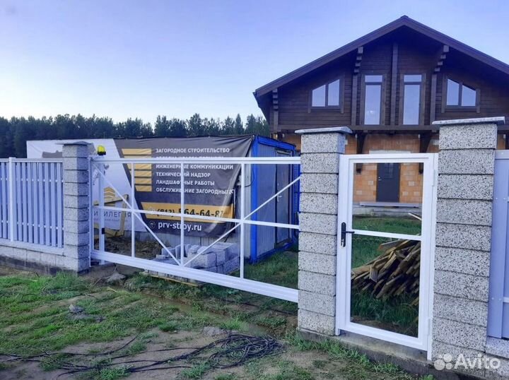 Откатные ворота под ключ новые