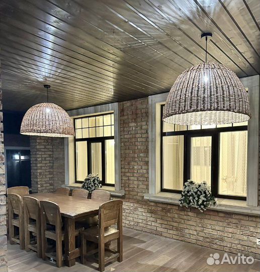 Плетеный светильник абажур