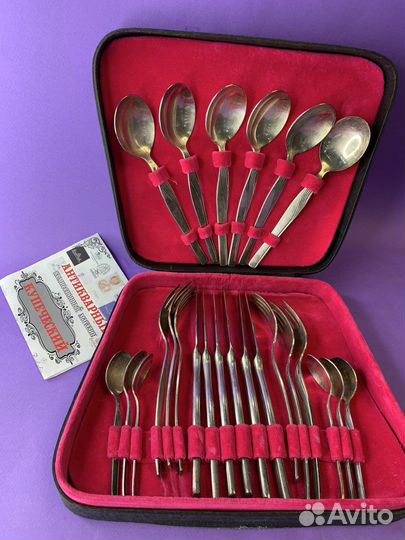 Набор ложки вилки ножи 24 пр мельхиор серебрение