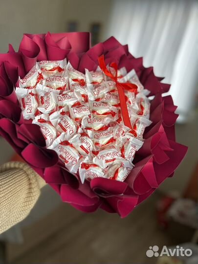 Сладкая валентинка, сердце букет на 14 феврал