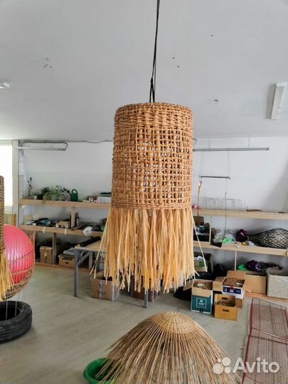 Абажуры плетеные светильники